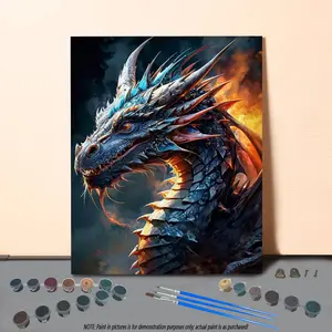 Dragon Pattern DIY Painting By Numbers Kit, 1 Set DIY Paint By Numbers Kit with Tools, Wall Art Decoration for Home Living Room Bedroom