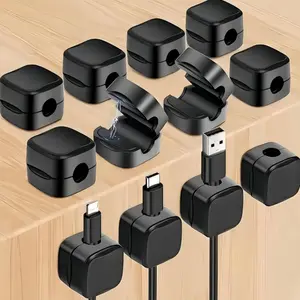 Cable Clamp, 8 Counts Punch-free Cable Management Clamp, Cable Organizer, Cord Organizer, Desk Wire Organizer, Extension Cable Organizer for Home Office, Office Desk Accessories, Office Stationery & Supplies