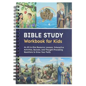 Bible Study Workbook for Kids – Educational Learning Notebook with Lessons, Interactive Activities, Quizzes, Reflection Questions & Visual Study Tools for School Supplies