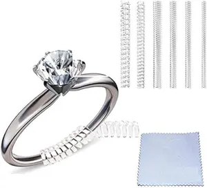 Ring Sizers for Loose Rings, Ring Size Adjuster Spacers or Tightener, Invisible Guards, 6 Sizes Fitter, Resizer Fit Almost Any Rings, Reduces Size by 0.5-1.5