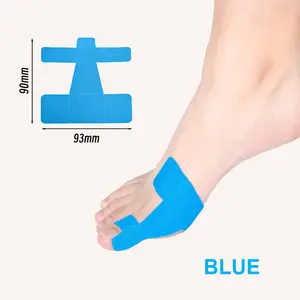 60PCS Pre‑Cut Bunion Corrector Kinesiology Tape– Elastic, Breathable & Hypoallergenic Latex-Free Toe Support Strips, Waterproof Adhesive Foot Support Patch for Hallux Valgus Correction