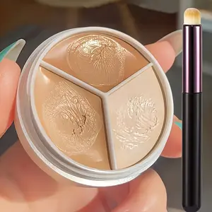 Concealer Brush Set, Waterproof Long-Lasting Concealer Palette, Concealer Kit, Covers Blemishes, Redness & Dark Circles, Beauty Makeup Tools, Makeup Brush Full Set