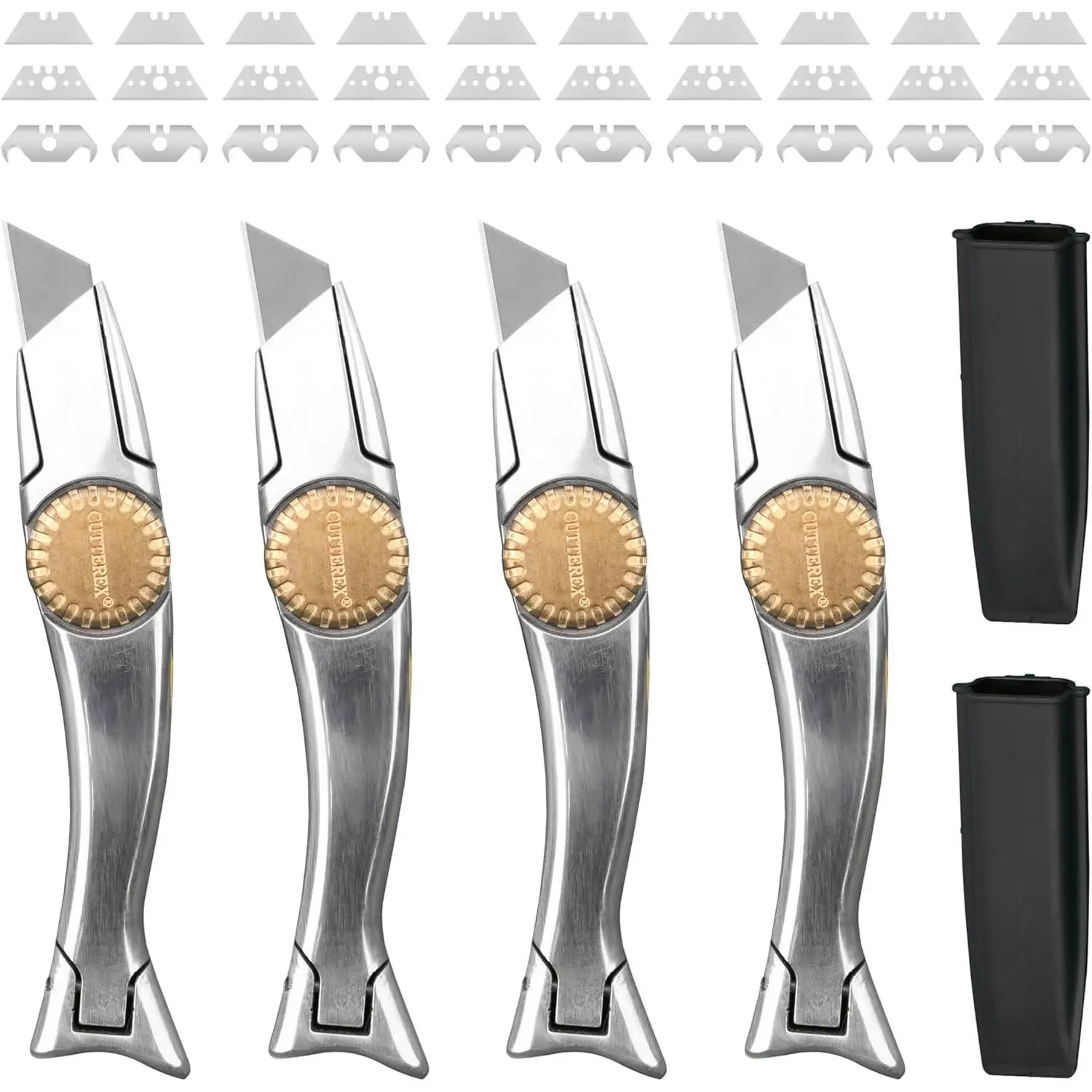 Heavy Duty SharkKnife VinylKnife UtilityKnife Roofing Knife Delphin Dolphin Carpet Knife, 4pcs Knives & 30 Blades