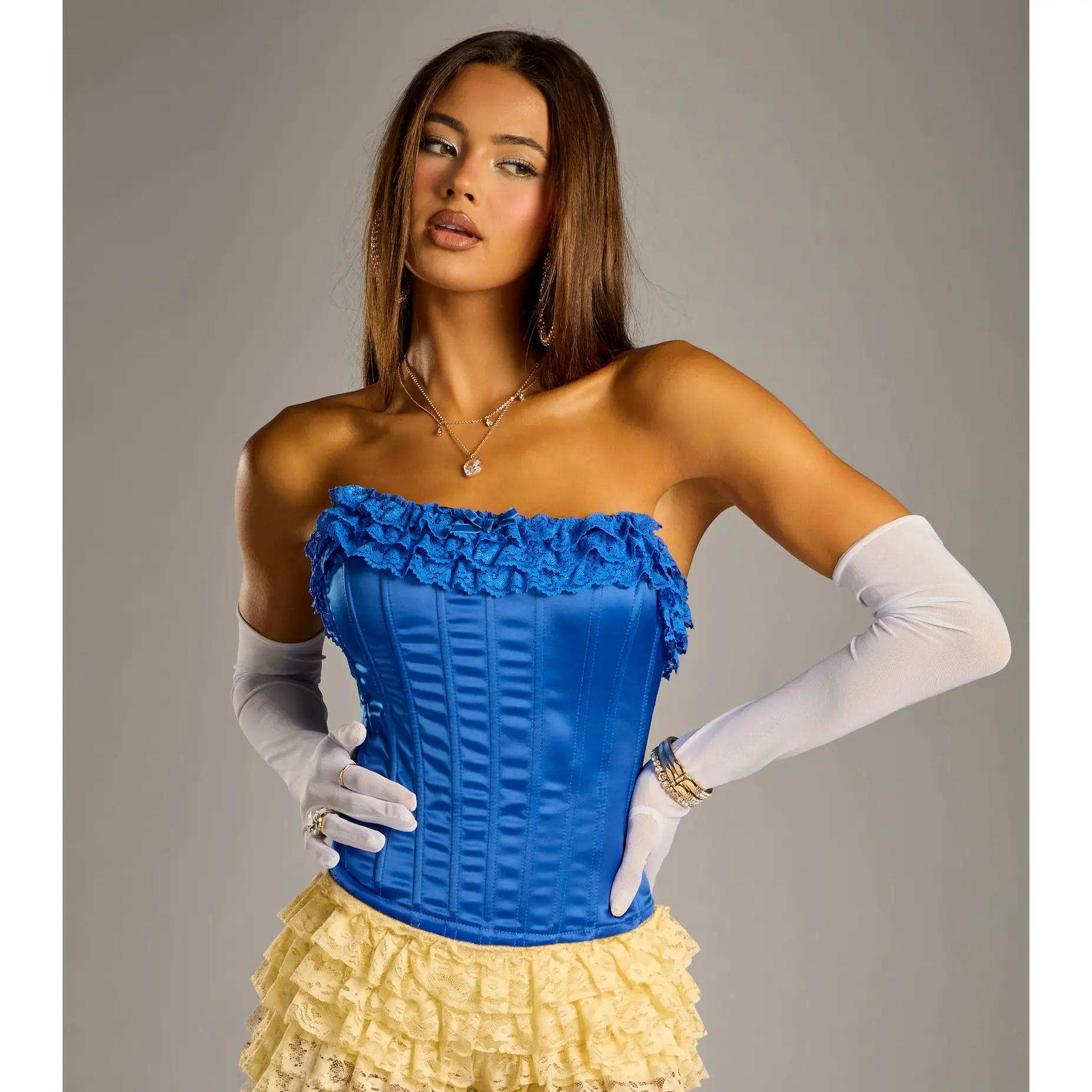 Fairest Of All Satin Corset Top