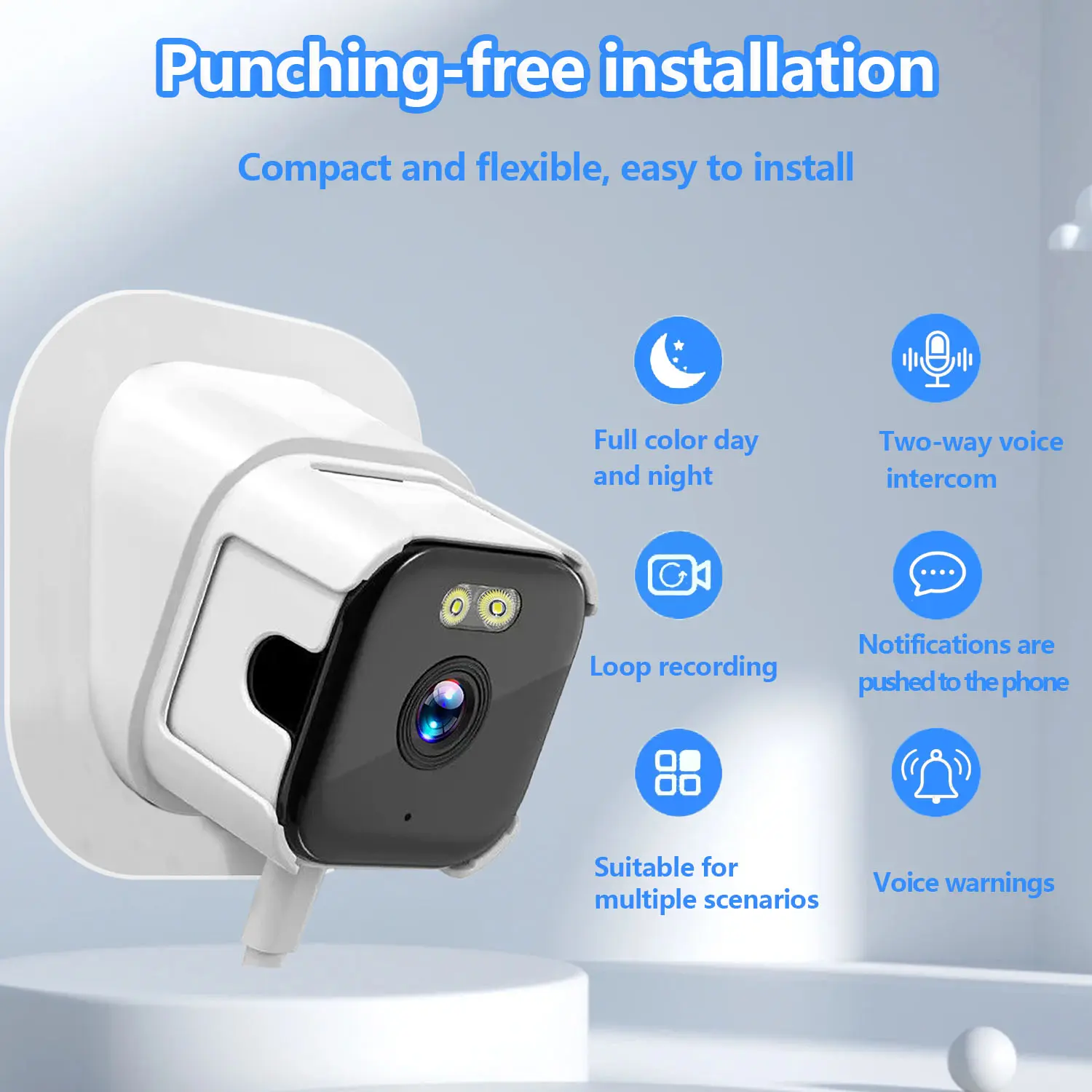 2k Window Camera WiFi 5g Dual Band Night Vision HD Wireless Indoor WiFi Security Camera, Bluetooth-compatible Connection, Full Duplex Voice Intercom, Small Size, Wifi Surveillance Camera, Home Security Cctv, Wifi Monitoring Camera