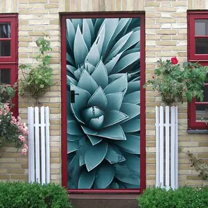 2 Modern Minimalist Teal Succulent Plant Wall Stickers Creative Home Decor Self Adhesive Removable Decals for Bedroom Living Room Wall Art Waterproof Scratch Resistant Eco Friendly PVC Material