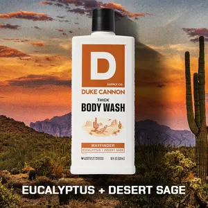 Duke Cannon Supply Co. THICK High-Viscosity Body Wash for Men – Wayfinder, Eucalyptus and Desert Sage Scent, Superior Lather and Natural Exfoliate, Premium Ingredients, Body Care Daily Cleanser, Sensitive Skin Friendly, 18 Fl oz