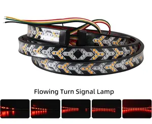 Car pickup fishbone lights, 60-inch high-brightness scan dual-color turn signal and brake function tail lights, flowing turn signals and brake light strips, plug and play, IP67 waterproof, suitable for Ford, Chevrolet Silverado, and SUV models