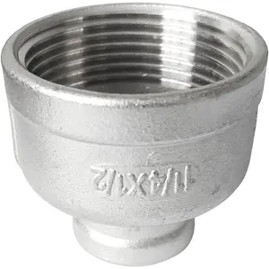 1-1/4" x 1/2" Female Reducer Reducing Coupling,Stainless Steel 304 NPT Female Threaded Cast Pipe Fitting,Nipple