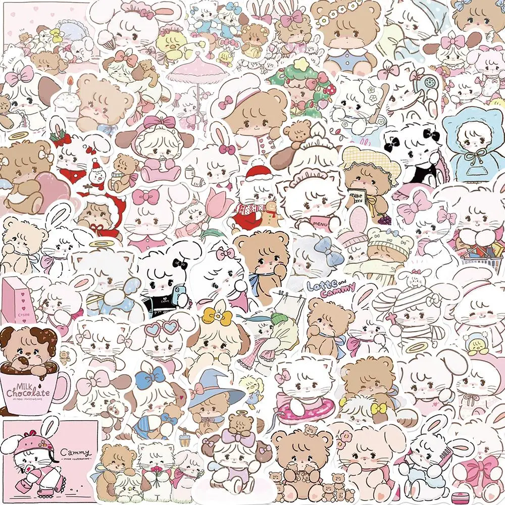Cute Cartoon Girl Pattern Sticker, 60pcs/set Self Adhesive Decorative Stickers, DIY Decals for Water Bottle, Laptop, Phone Case, Scrapbooking, Journal Making