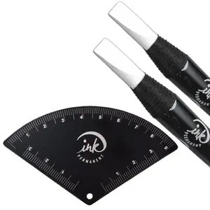 Ink Permanent Brow Mapping Kit with Eyebrow Ruler and Peeling Pencils for Microblading and Permanent Makeup