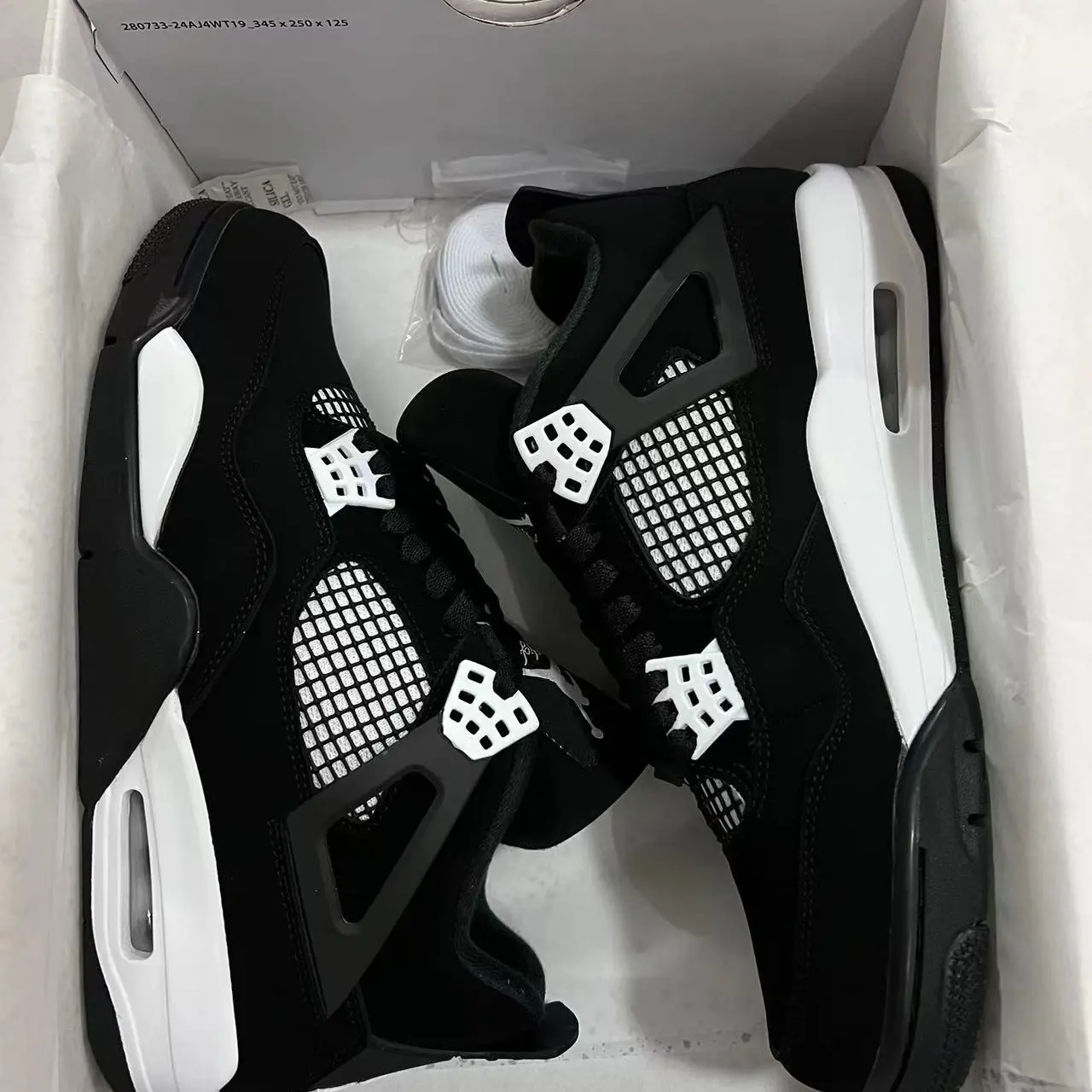 Brand New Sealed Mid High Top Lace-Up Basketball Sneakers, Black Suede Upper, White Sole Accents, Breathable Mesh, Shock Absorbing Retro Athletic Shoes