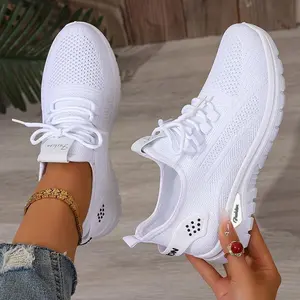 Women's Knit Lace-Up Casual Sneakers - Fashion-Forward Design Meets Unmatched Comfort for the Modern Woman’s Everyday(Sheets)