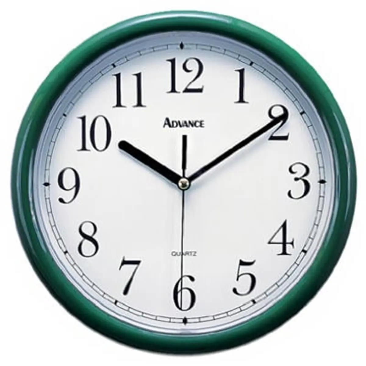 212 MAIN 10 in Modern Green Plastic Round Analog Wall Clock - Battery-Powered Arabic Numeral Home Decor Accent with Hand-Operated Metal Accents for Kitchen, Office, Room, Kitchen Clocks, Office Wall Clock