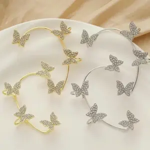 Butterfly Clip-On Earrings Without Piercing, Ideal Jewelry Gift for Women and Girls