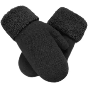 Winter Warm Mittens for Women - Knit Gloves Soft Wool Thick Fleece Lining Mittens