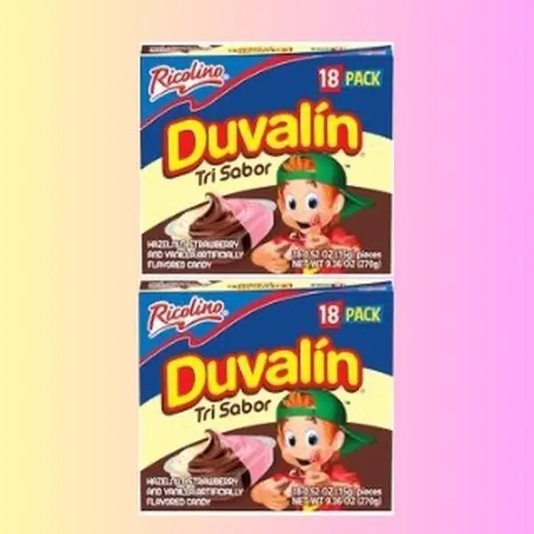 Duvalin Tri Sabor 18 Pack - Hazelnut, Strawberry, and Vanilla Flavored Candy