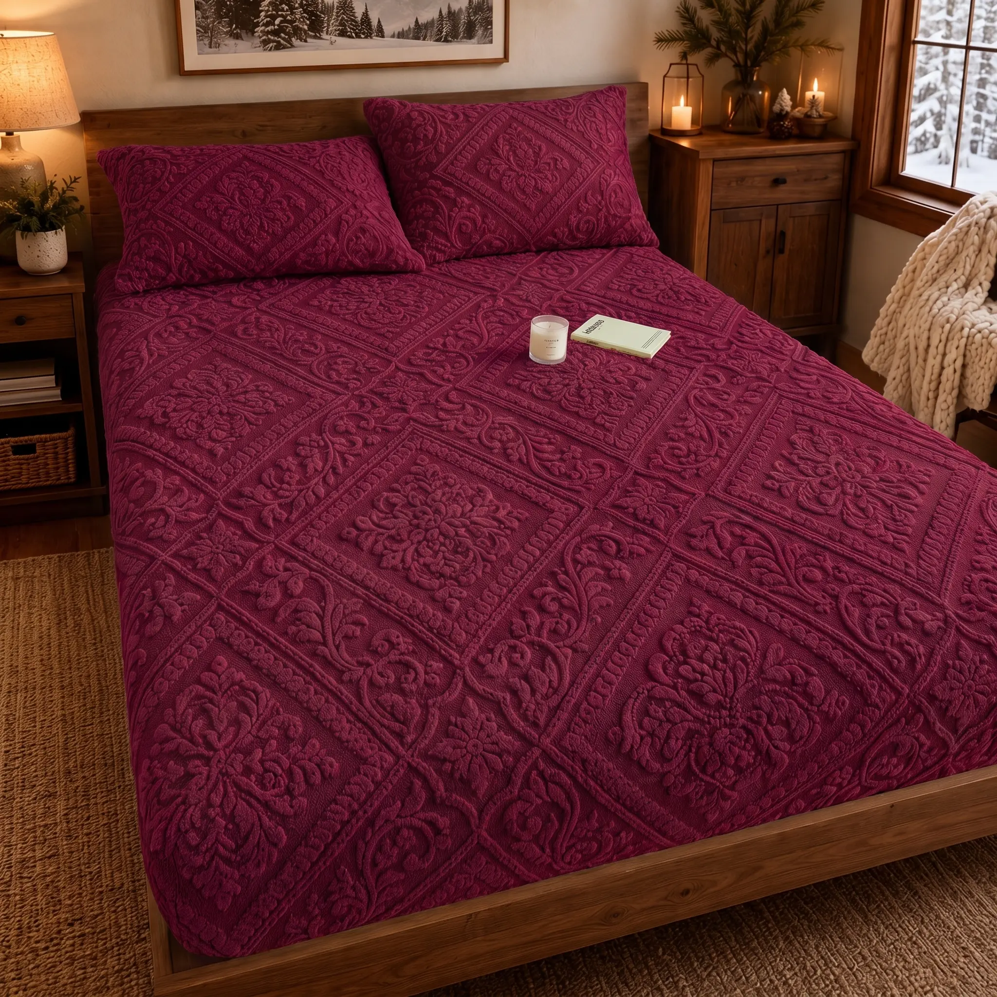 1Pc Fitted Sheet  Luxurious Comfort Super Soft Cozy Comfy Flannel Bottom Bedsheets With 12" Deep Pocket , Warm Suitable For Fall Winter And Spring, No Pillowcases, Securely Cover Mattress Bed Sheet, Christmas Thanksgiving Holiday Gift, Home Decor