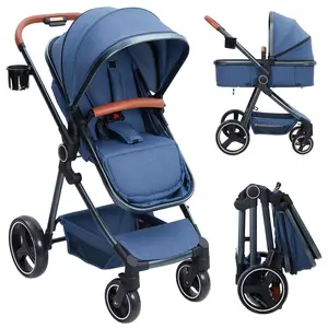 GARVEE Aluminum Quad Stroller - Lightweight, Foldable, Adjustable Pushchair for 0-36 Month Infants, Safe Baby Travel Gear, Adjustable Stroller