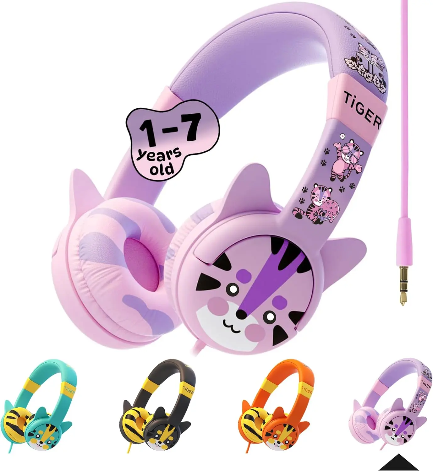 Kidrox Tiger Wired Kids Toddler Headphones