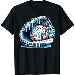 Baseball Drip Ice Cream Sprinkles Baseball GloveMiss T-Shirt