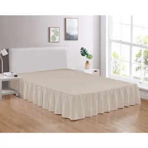 Traditional Gathered  Bed Skirt Dust Ruffle Microfiber with 14” Drop
