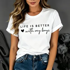 Life Will Be Better, with My, Mama, Mama Shirts, Mama Life, Mother'S Day Numbers white teeshirt