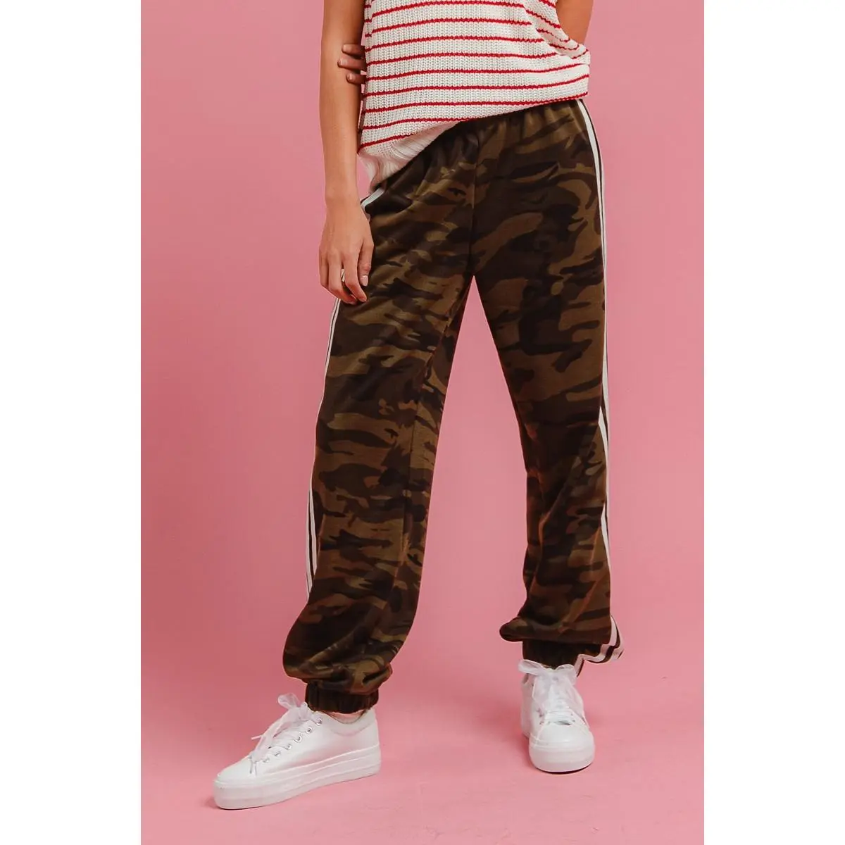 BiBi Side Lines Camouflage Track Pants