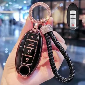4-Button Key Fob Protector Cover for Nissan Altima Sentra Maxima Rogue Armada Pathfinder Infiniti, Car Key Protector, Durable Remote Key Shell