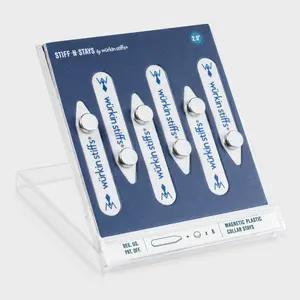 Wurkin Stiffs 3-Pair Magnetic Stiff-N-Stays 2.0" Durable Reinforced Edges for Perfect Collar Fit