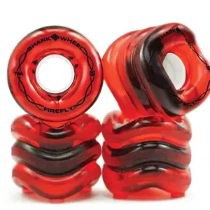 LIGHT UP SHARK WHEEL 60MM, 78A FIREFLY - TRANSPARENT RED WITH RED LIGHTS