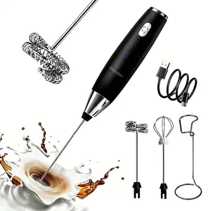 Portable Rechargeable Electric Milk Frother Wand - Multifunctional Handheld Coffee Frother Mixer, 9000-10000rpm, Auto Shut-Off, Compact Kitchen Egg Beater for Coffee & Latte
