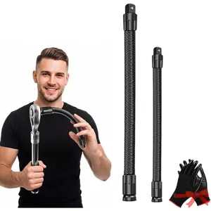 2PCS 1/2-Inch Flexible Shaft Extension Extender, Torque Socket Ratchet Spanner Electric Wrench Connecting Rod, 360° Flex Reach Bar for Tight Spaces, Portable Hand Drive Mechanic Tools for Car Repair (MIX), Tools For Mechanics