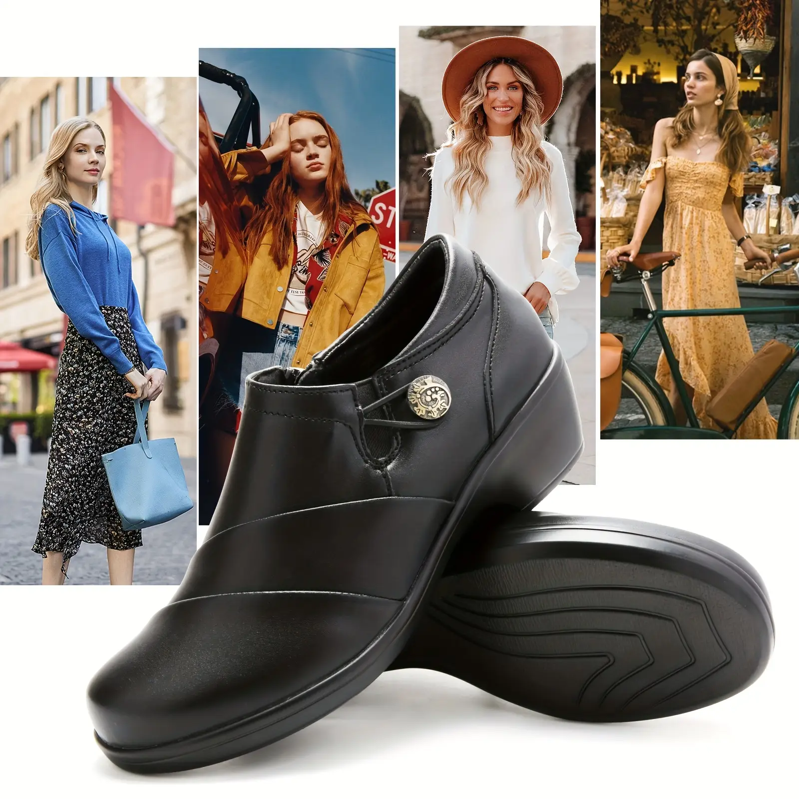 Women's Summer Fashionable Casual Slip-on Shoes, Loafers, Simple Design Elegant Plain Round Toe Loafers, Fashion Style Temperament Flats for Daily Wea