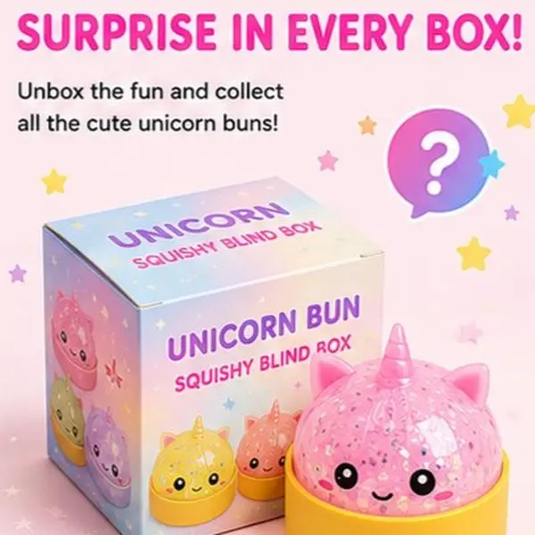 2026 New Glitter Beaded Unicorn Dumpling Squishy, Random-Color Rising Bao Bun, Stress Relief Fidget Squeeze Toy