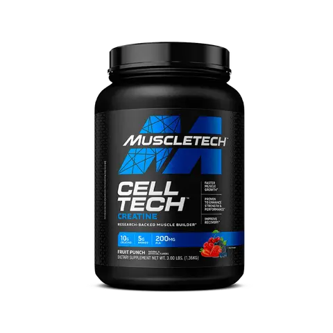 Cell-Tech Creatine Monohydrate Edible Powder, Build Muscle & Recover, Post-Workout Recovery Drink, Fruit Punch or Citrus, 3 lbs, 27 Servings, for Men & Women