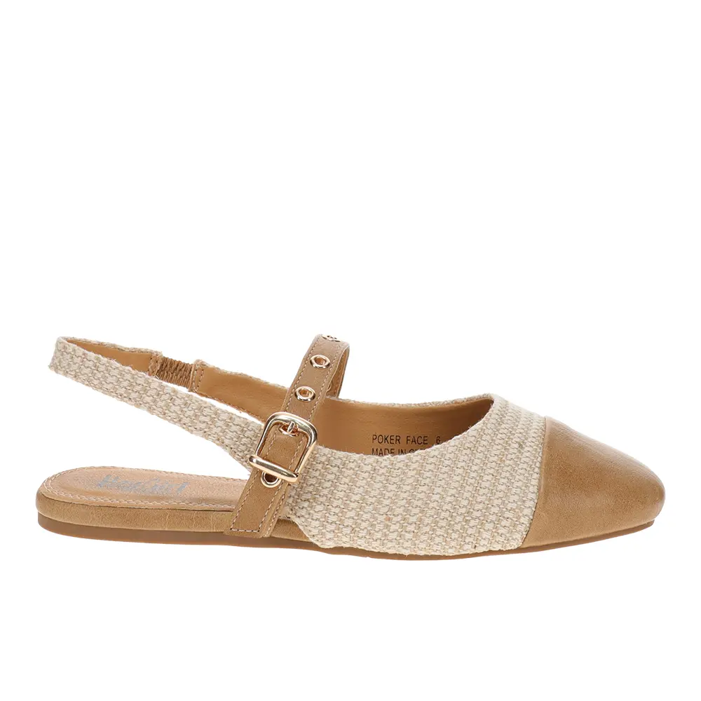 Corkys Womens Poker Face Slingback Flats Casual - Beige