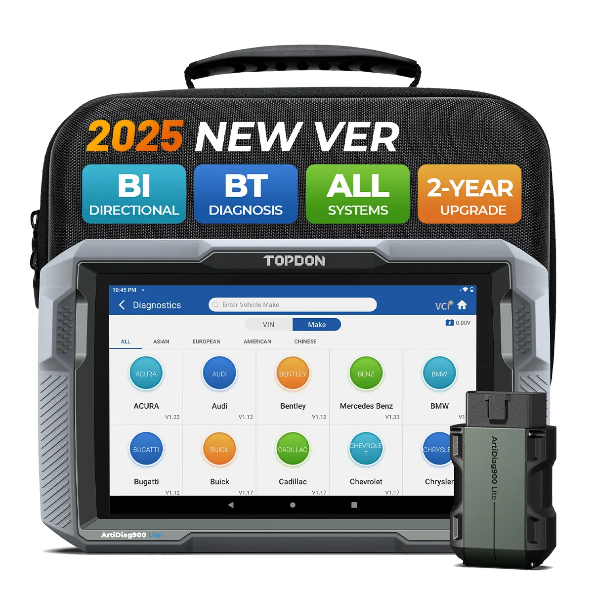 TOPDON ArtiDiag900 Lite OBD2 Scanner Car Diagnostic Scan Tool Wireless Bidirectional All System Scanner with Active Test, 8+ Reset Services