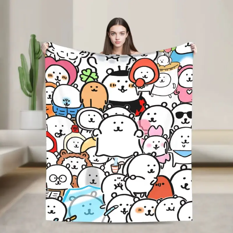Joke Bear Super Warm Flannel Blanket - Children's Plush Throw for Sofa, Bed Home Decor