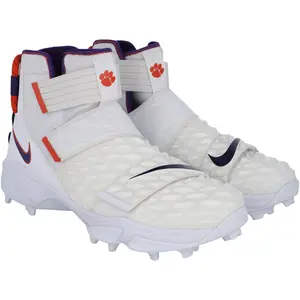Clemson Tigers Team-Issued White Shark Cleats from the Football Program - Size 16 - Fanatics Authentic Certified