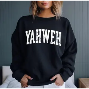 Yahweh Christian Sweatshirt | Faith Over Fear Crewneck Hoodie | Spiritual Church Outfit | Prayer Gift for Believers