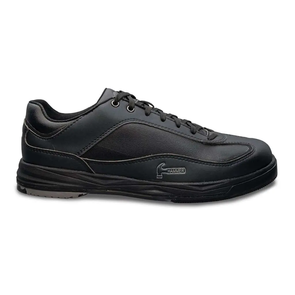 Hammer Men's Fierce Right-Hand Bowling Shoes for Avid Bowlers - Black Breathable Mesh, Interchangeable Slide Soles, Memory Foam Footbed, Grooved Heel, Non-Marking Rubber Outsole