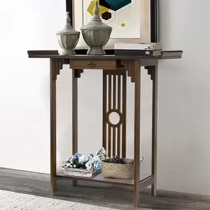 32" Aesthetic Classic Console Table,Slim Design for Entryway,Hallway & Foyer,with Storage Drawer + Bottom Shelf