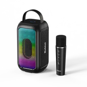 Bobtot SingPro Bluetooth Karaoke Speaker 40W Loud Stereo Mic with Echo EQ 16H Playtime RGB Lights Deep Bass AUX USB FM Black