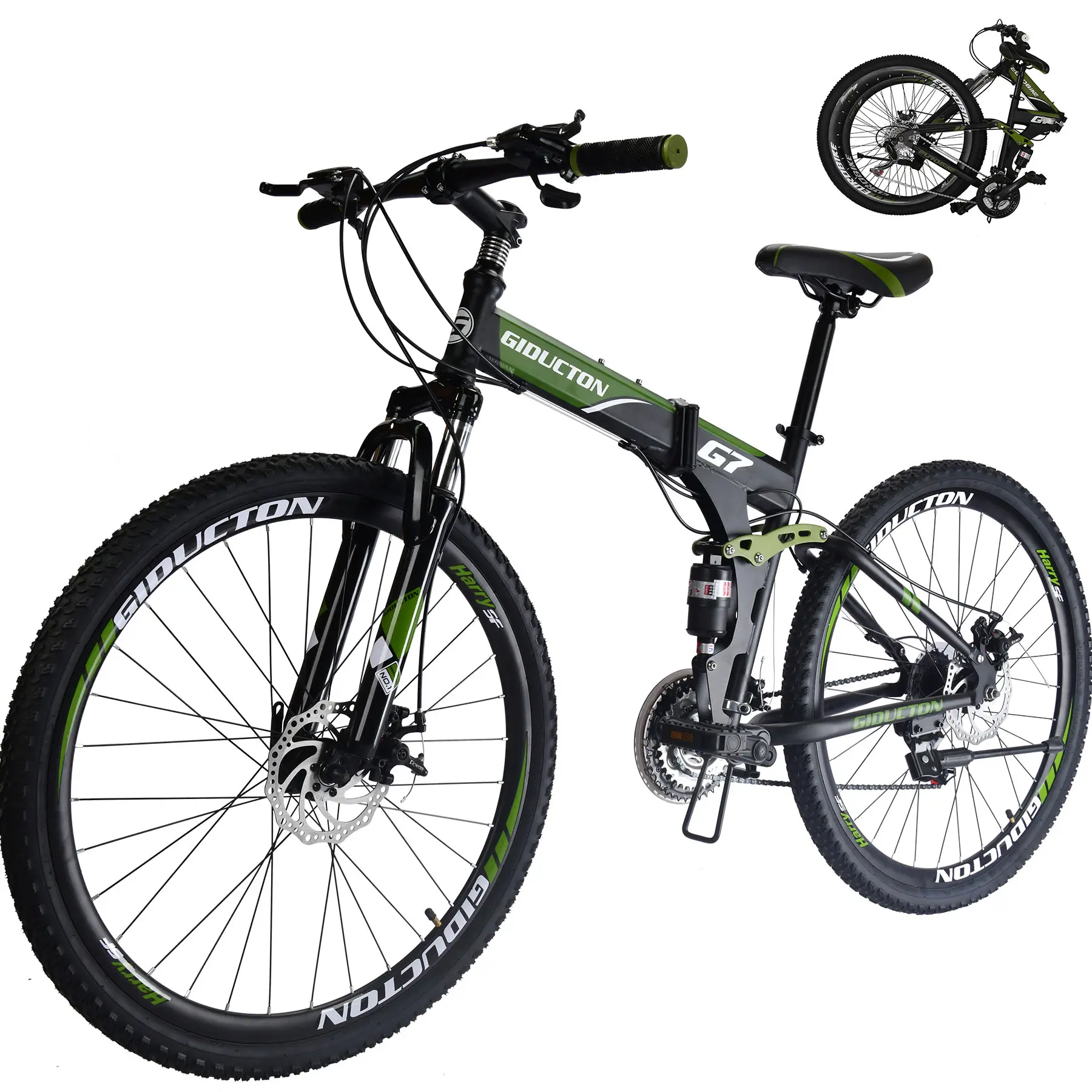 27.5-Inch Foldable Mountain Bike for Adults, 21-Speed, Dual Disc Brake, Dual Suspension, Anti-Slip Pedals, Ideal for Off-Road & Commuting