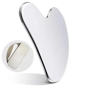 Thick Stainless Steel Gua Sha Set Scraper with Leather Pouch High-Quality Sturdy Anti-Aging Massage Kit for Skincare Facial Care Tool Face Lifting Strap