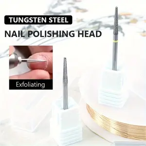 Tungsten Steel Nail File Heads, Professional Hard Alloy Nail Grinder Bits, 3/32 Inch, for Dead Skin Removal, Nail Prep, Manicure Tools