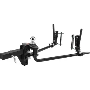 VEVOR Weight Distribution Hitch, TikTokShopBlackFriday, 1,500 lbs Weight Distributing Hitches Kit with Sway Control for Trailer, 2-In Solid Steel Shank, 2-5/16 in Alloy Steel Ball, Powder Coated Load Leveling Hitch, Black