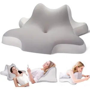 Reading Pillow for Lying, Leaning and Prone, Pillow, Ergonomic Cervical Pillow for Neck and Shoulder Pain Relief, Bed Pillow Grey