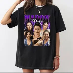 Maddy Perez Vintage Graphic Tee Euphoria TV Drama Fan Shirt Retro Collage